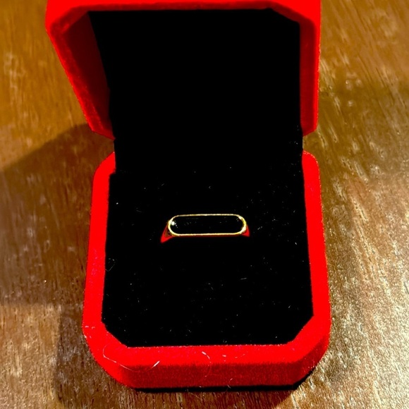 Other - Gold plated ring with Onyx setting